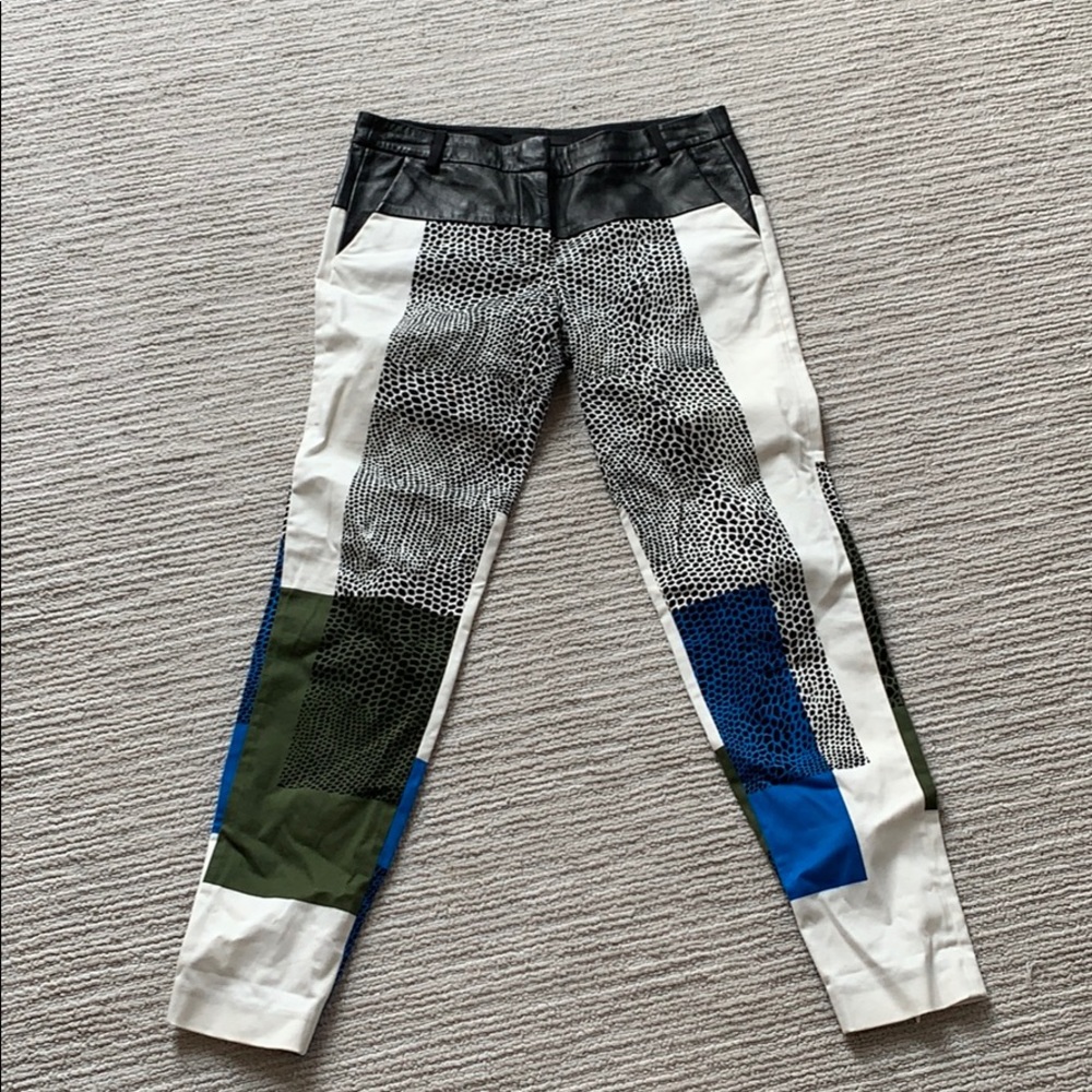 Tibi pants w leather trim Sz 2